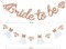 Rose Gold Bride To Be Banner Sign Double Sided Glitter Paper 3D Wedding Dress Diamond Bride Garland Bunting for Bridal Shower Wedding Engagement Bachelorette Hen Party Decorations Supplies
